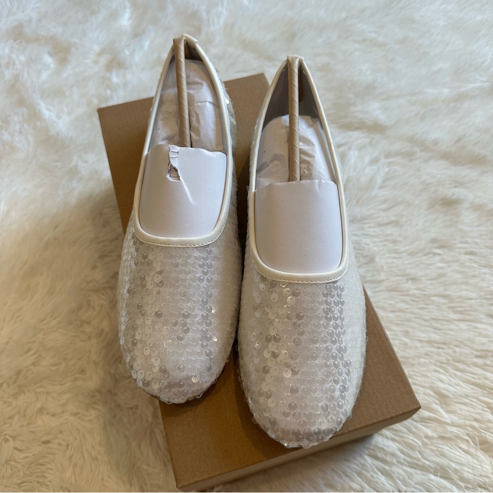 Steve Madden White Sequin Ballet Flats - Picture 8 of 12